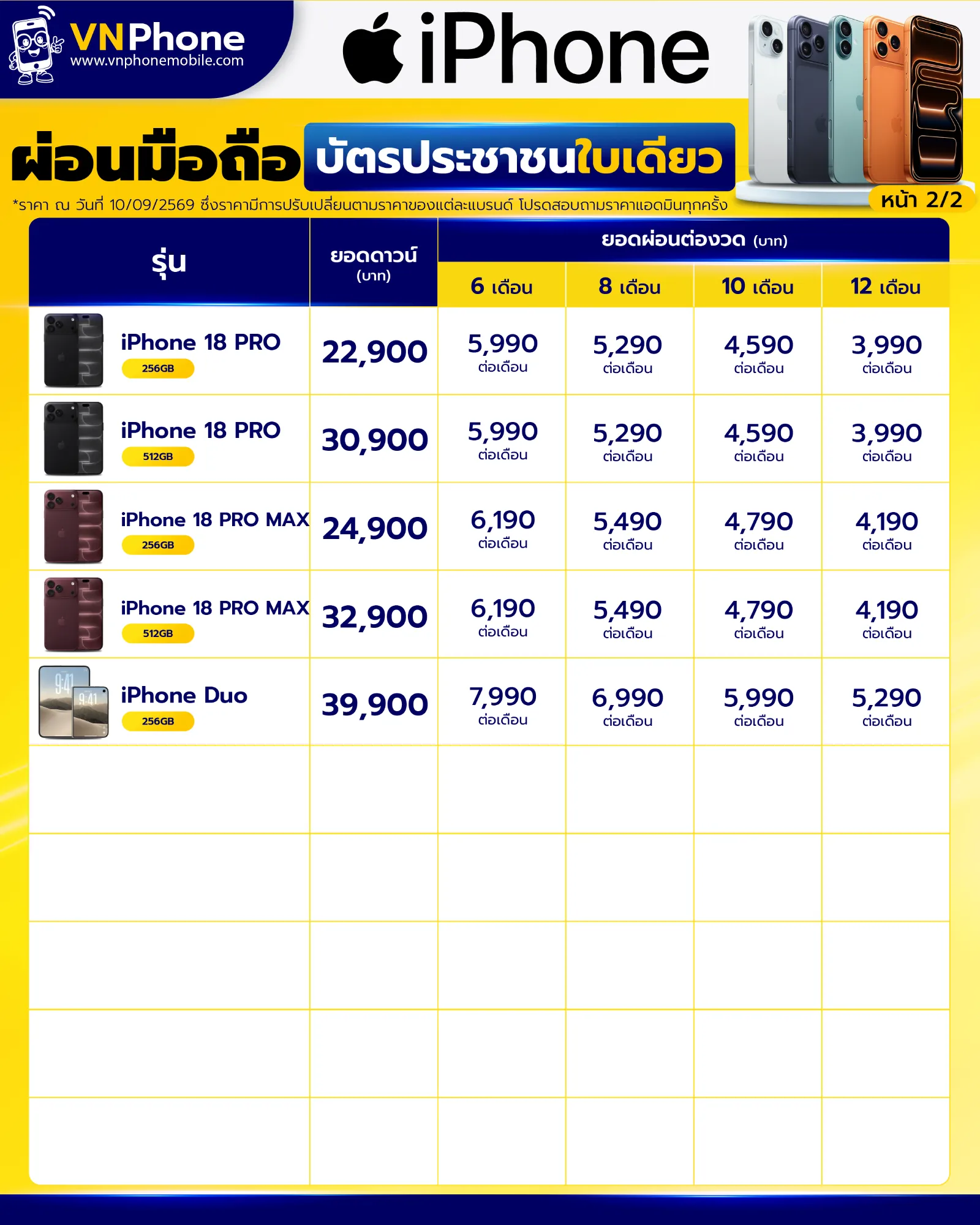 ตารางผ่อน ผ่อนไอโฟน ผ่อน iphone